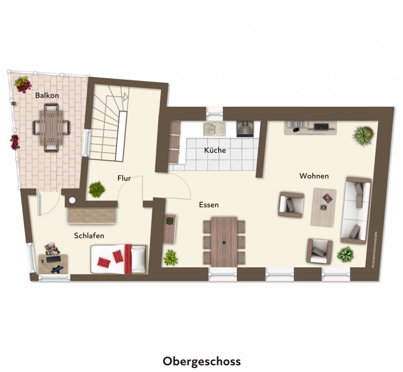 Der Grundriss des Obergeschosses