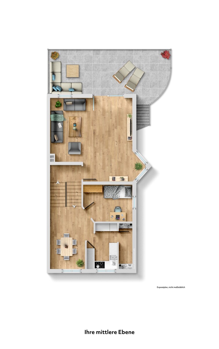 Der Grundriss Ihrer mittleren Ebenen